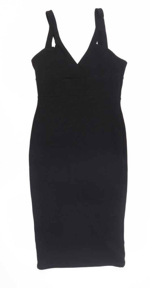 Miss Selfridge Black V-Neck Strappy Dress