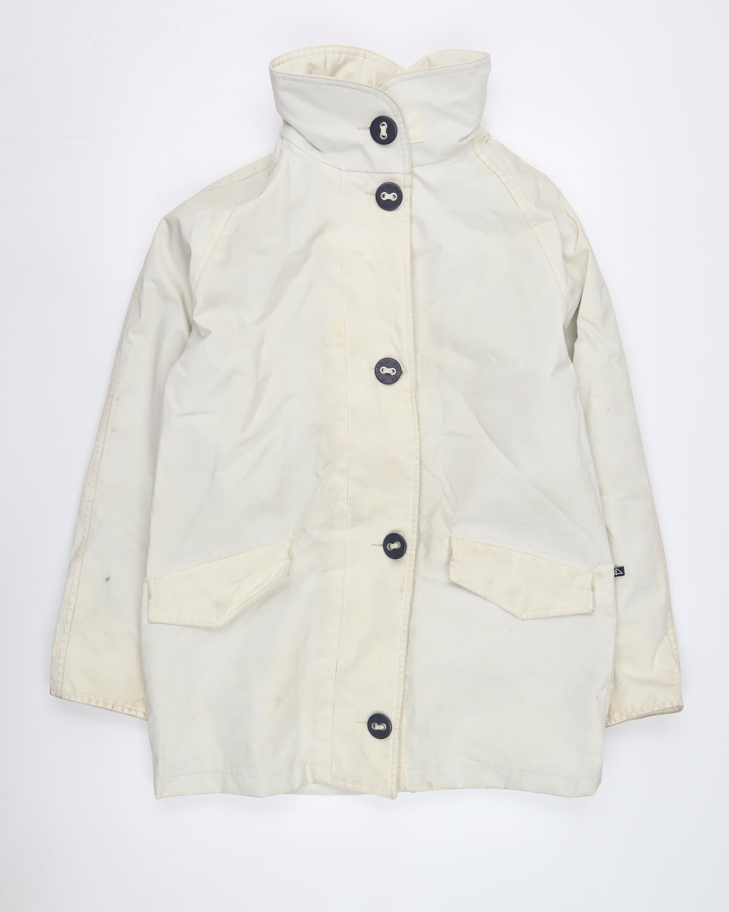 mât de misaine Women's White Cotton Mid-Length Coat
