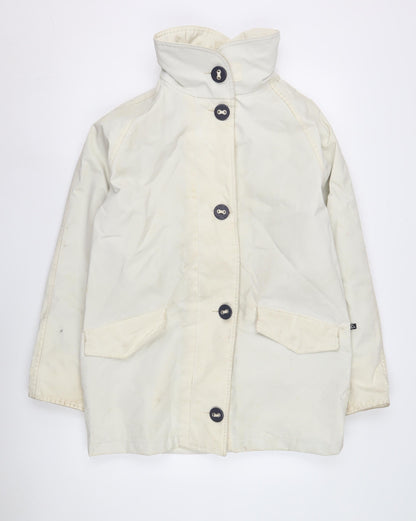 mât de misaine Women's White Cotton Mid-Length Coat