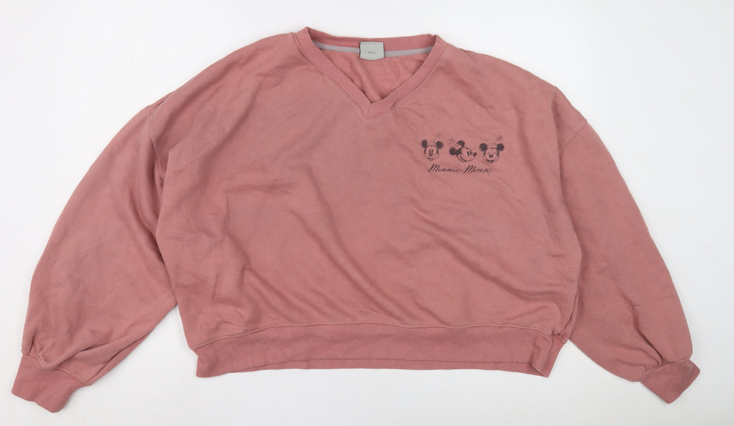 Womens UK Size 2XL Disney Pink Pullover Sweatshirt