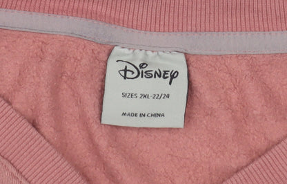Womens UK Size 2XL Disney Pink Pullover Sweatshirt