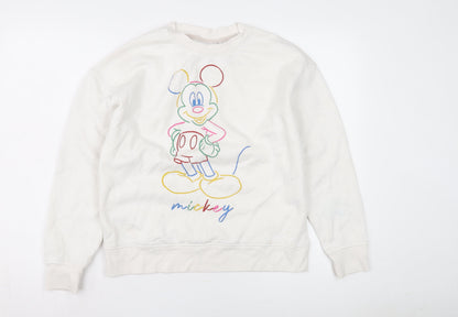 Womens UK Size XS Disney White Pullover Sweatshirt
