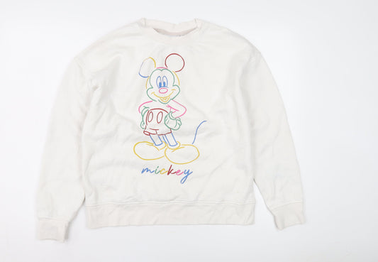 Womens UK Size XS Disney White Pullover Sweatshirt