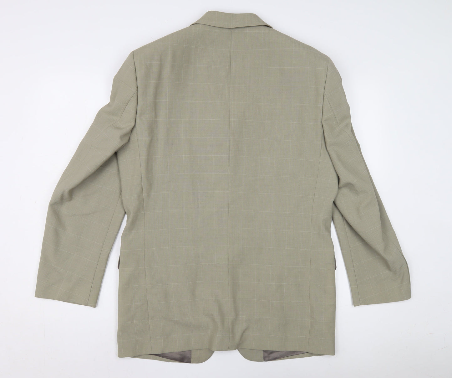 Hugo James Men's Beige Check Blazer, Size 38, Regular Fit