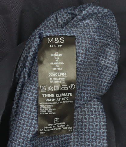 Mens UK Size M Marks and Spencer Blue Basic Jacket