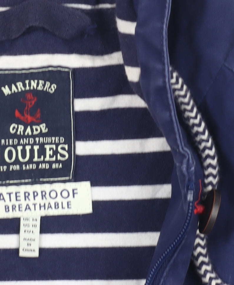 Womens UK Size 12 Joules Blue Rain Coat