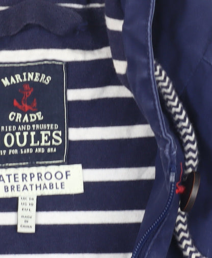 Womens UK Size 12 Joules Blue Rain Coat
