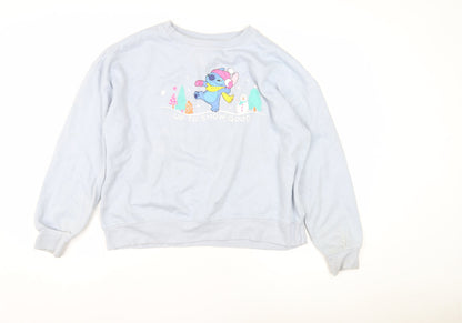 Womens UK Size M Disney Blue Pullover Sweatshirt