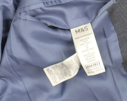 Marks and Spencer Men's Blue Blazer - Size 40 Regular Fit