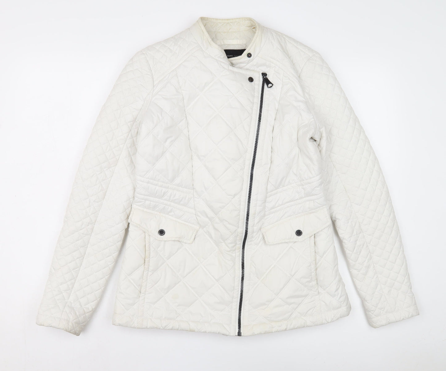 Womens UK Size S Marc New York White Quilted Coat