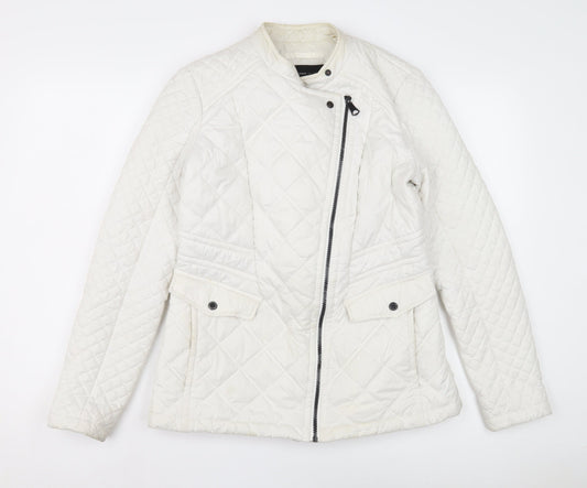 Womens UK Size S Marc New York White Quilted Coat