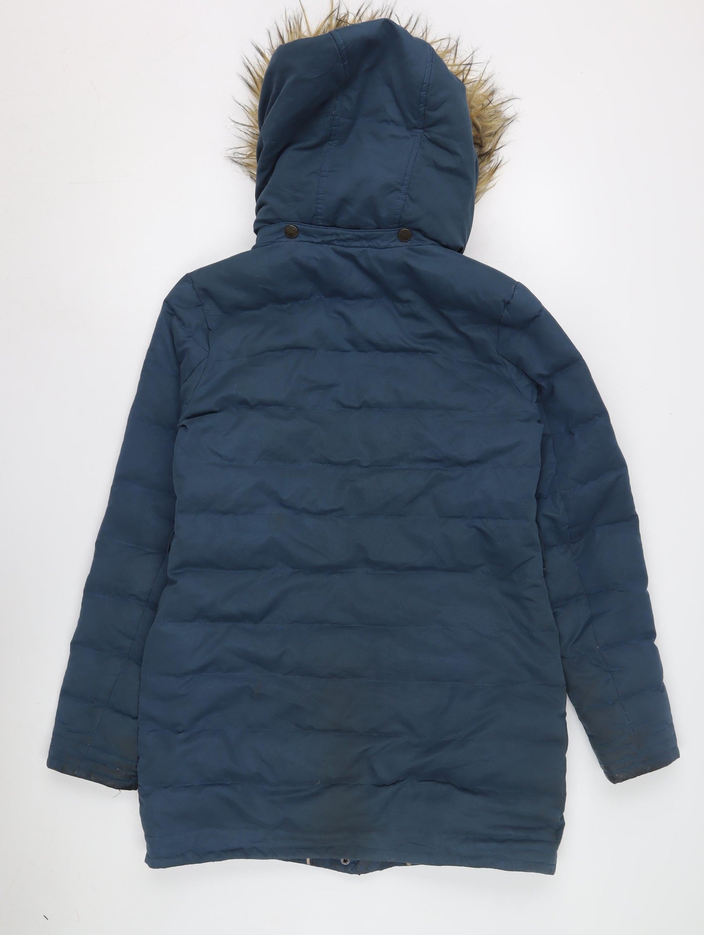 FatFace Women's Blue Hooded Puffer Coat Size 10