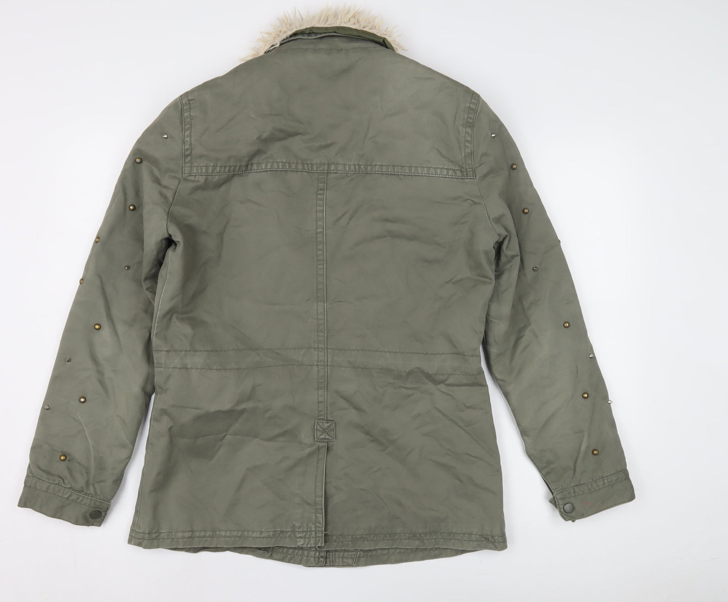 Pull & Bear Women's Green Military Jacket - L