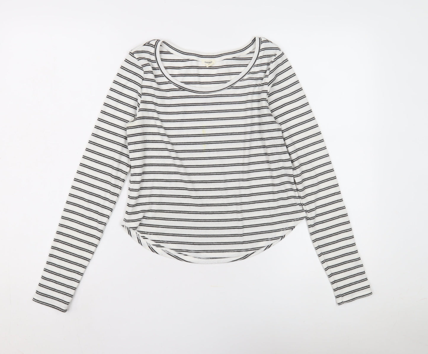Womens UK Size S Garage White Basic T-Shirt