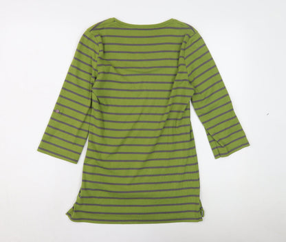 Alexara Women's Green Striped Jersey Top, Size 12