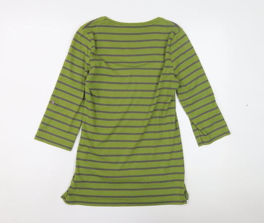 Alexara Women's Green Striped Jersey Top, Size 12