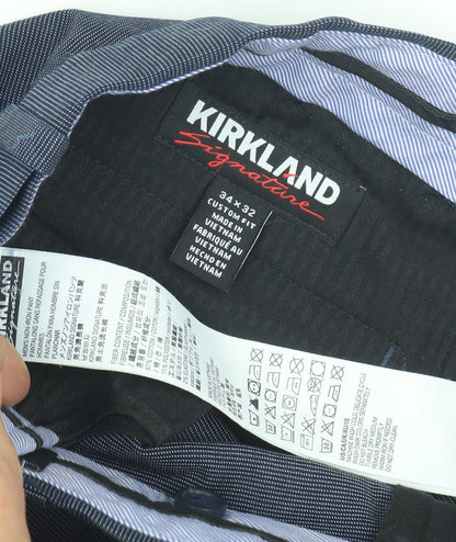 Kirkland Signature Men's Blue Dress Pants, Size 34