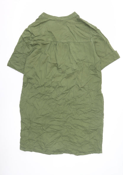 Marks and Spencer Green Henley Shirt Dress Women Size 14