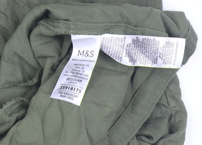 Marks and Spencer Green Henley Shirt Dress Women Size 14