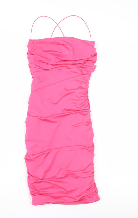 Oh Polly Pink Bodycon Women's Dress Size 6