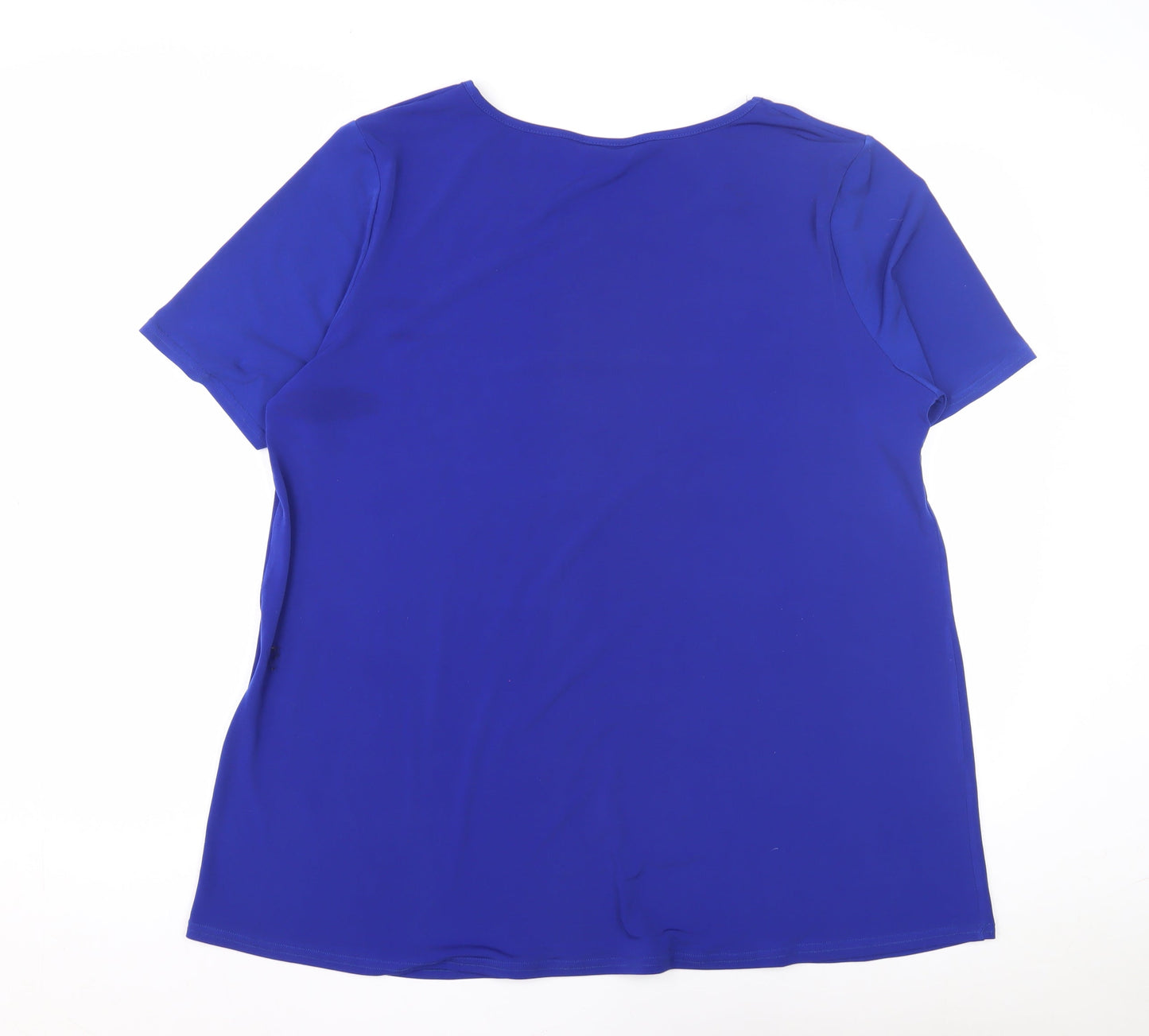 Womens UK Size L Isle Blue Basic T-Shirt