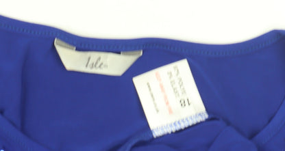Womens UK Size L Isle Blue Basic T-Shirt