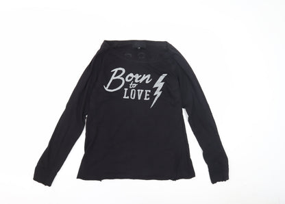 Jessy Women's Black Long Sleeve T-Shirt Size M