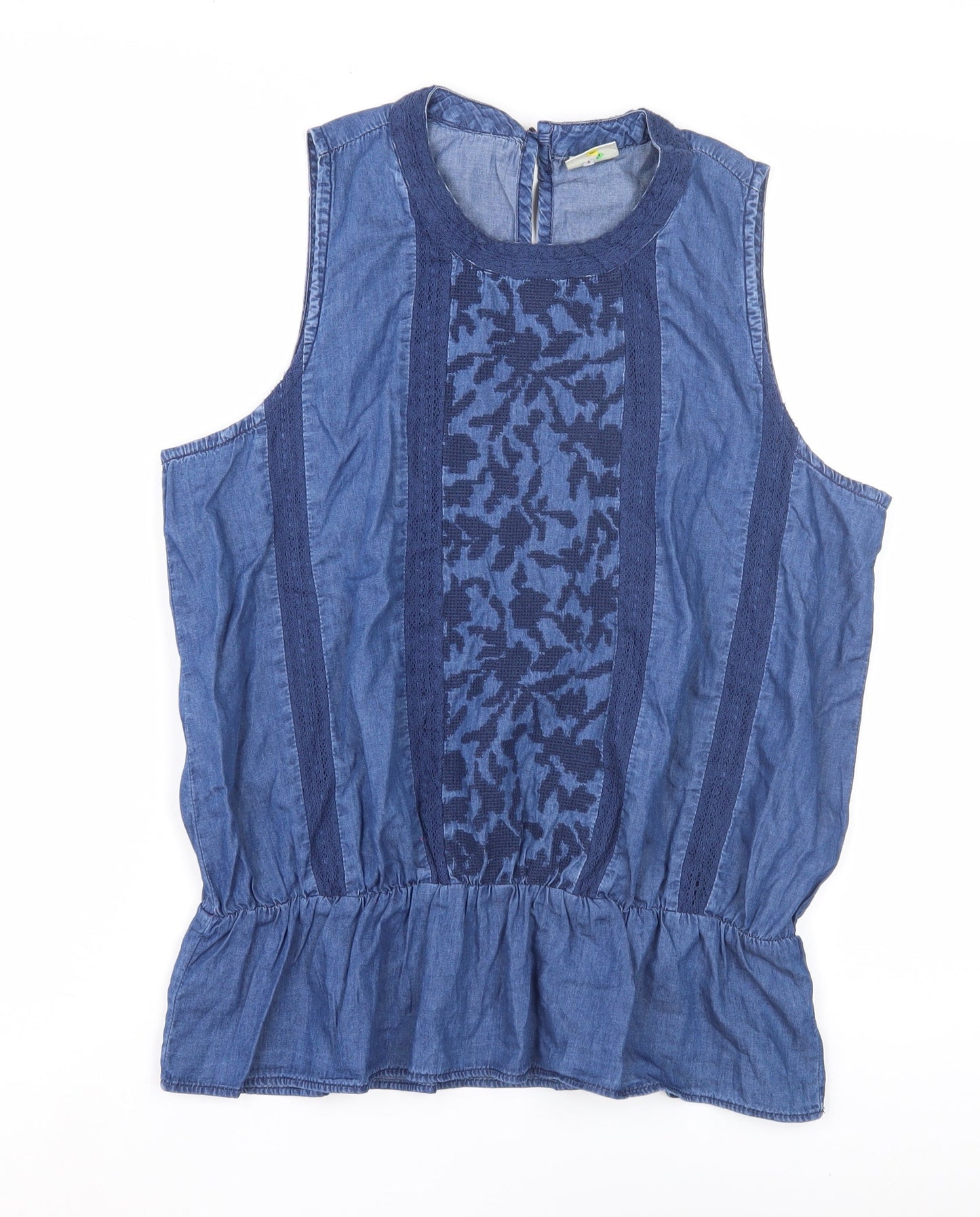 Gap Women's Blue Tunic Blouse M Sleeveless Denim