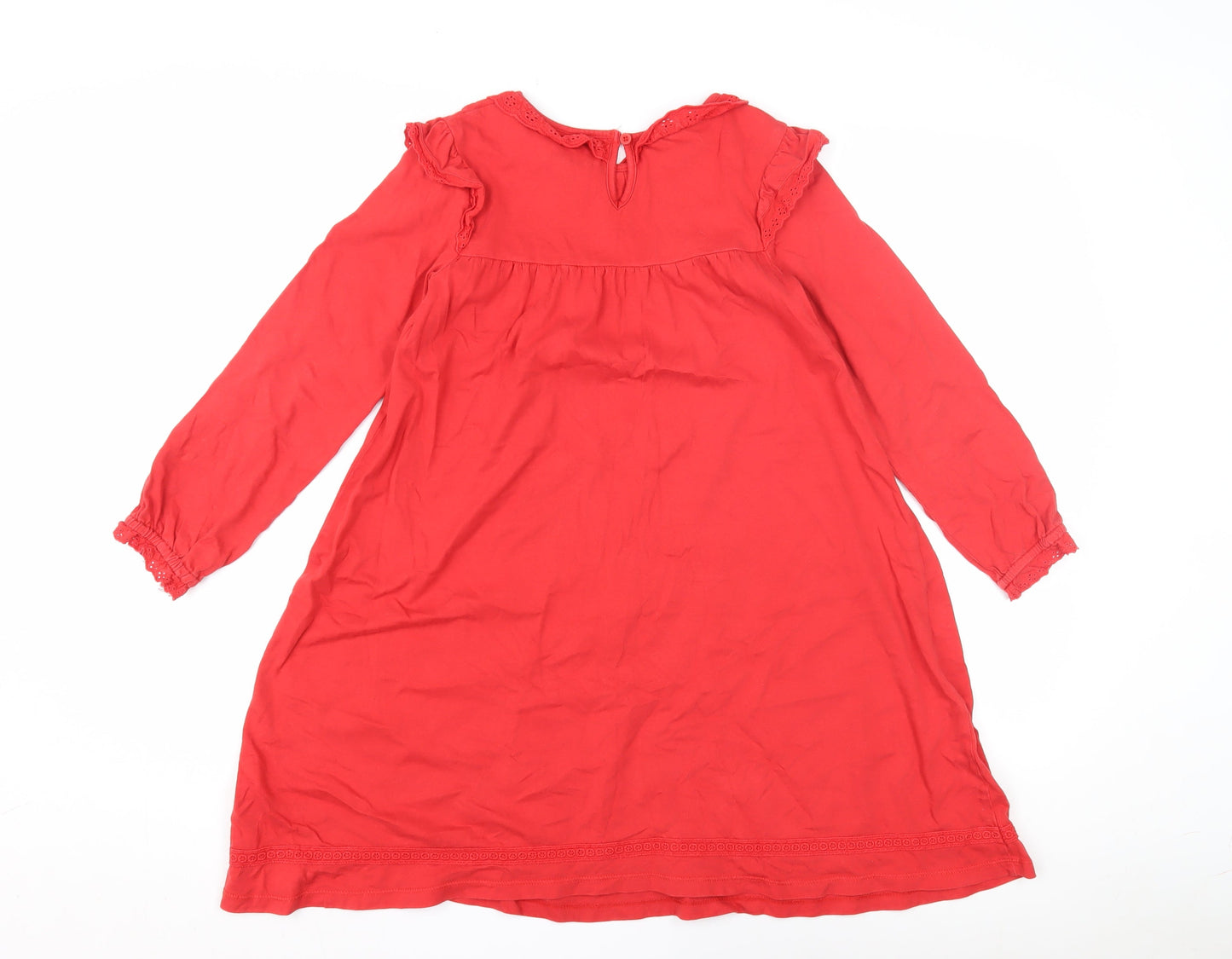 Mini Boden Girls Red Long Sleeve Dress, Size 9-10 Years