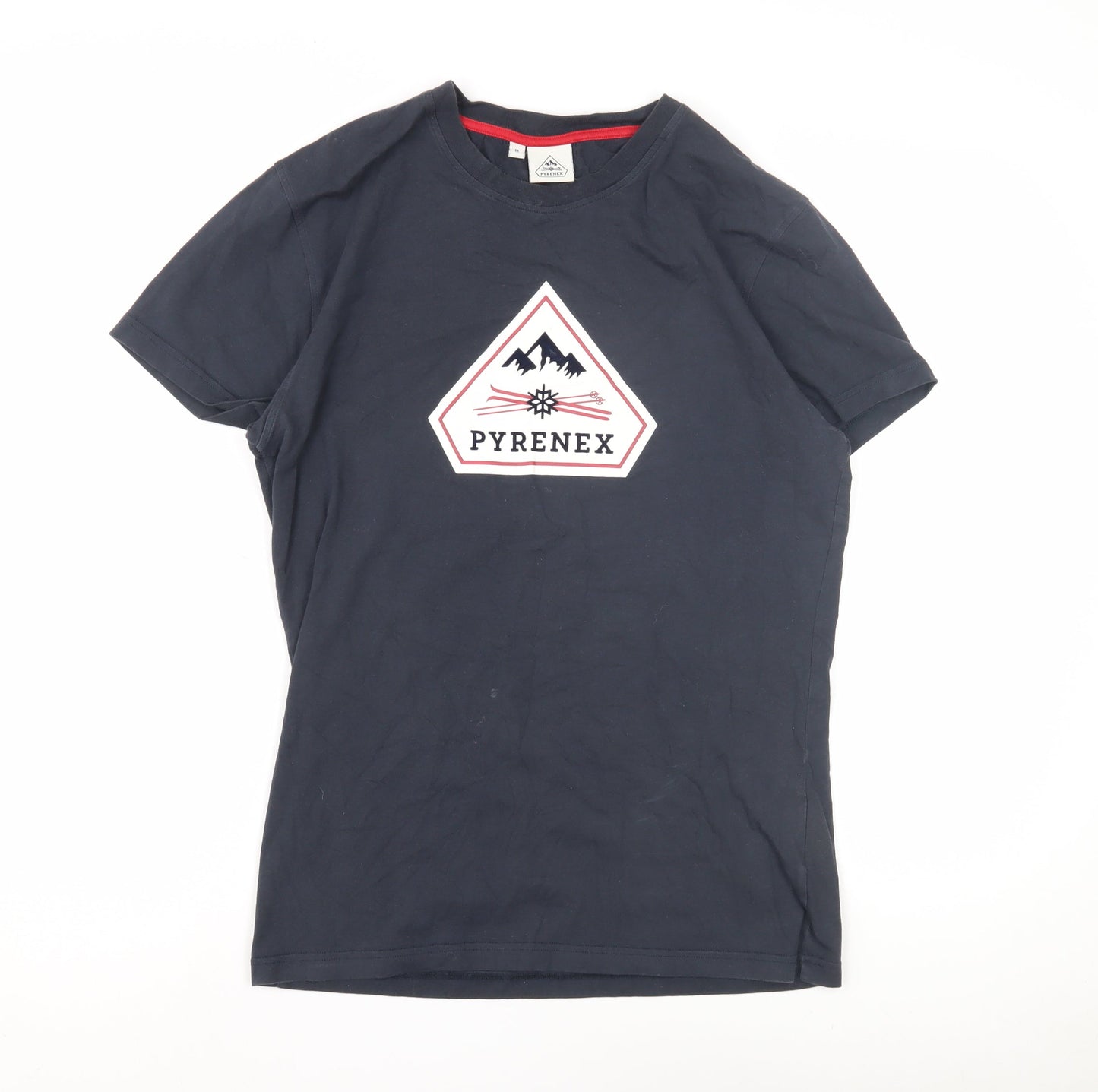 Pyrenex Men's Blue Cotton T-Shirt, M, Crew Neck