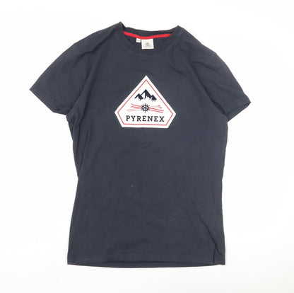 Pyrenex Men's Blue Cotton T-Shirt, M, Crew Neck