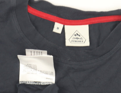 Pyrenex Men's Blue Cotton T-Shirt, M, Crew Neck
