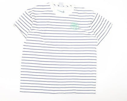 Nike Men's Striped T-Shirt Large White