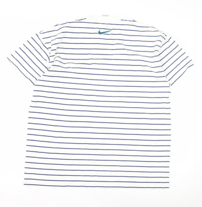 Nike Men's Striped T-Shirt Large White