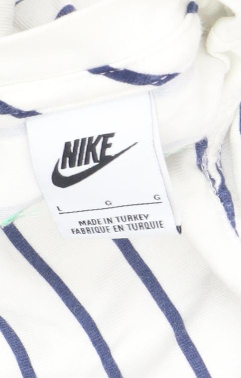 Nike Men's Striped T-Shirt Large White