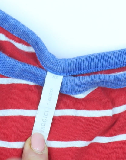 XRCICI Teens Red Striped Ringer T-Shirt XS