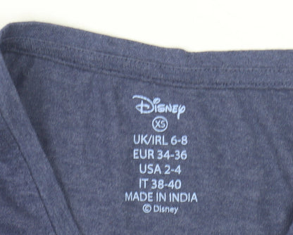 Disney Women's Blue Pyjama Top XS Long Sleeve