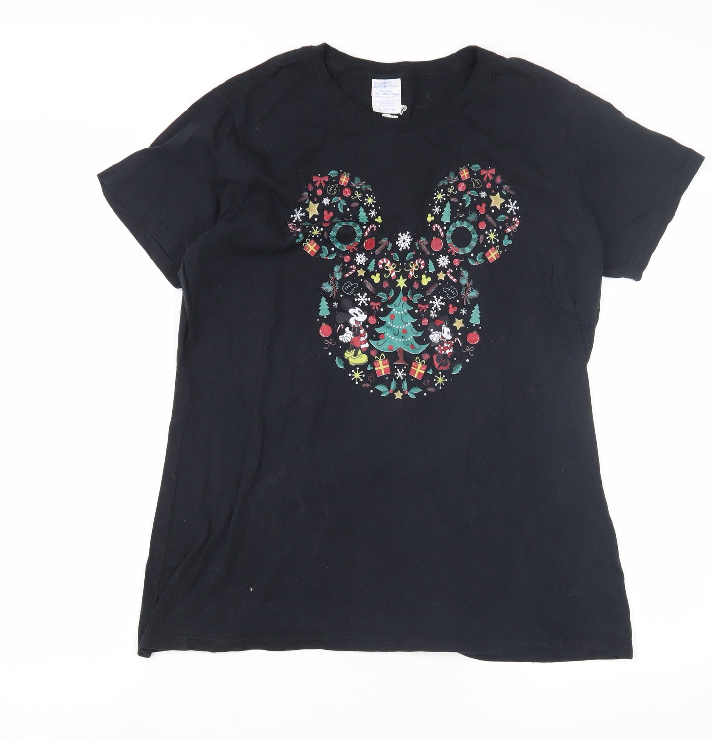 Womens UK Size L Port & Company Black Basic T-Shirt
