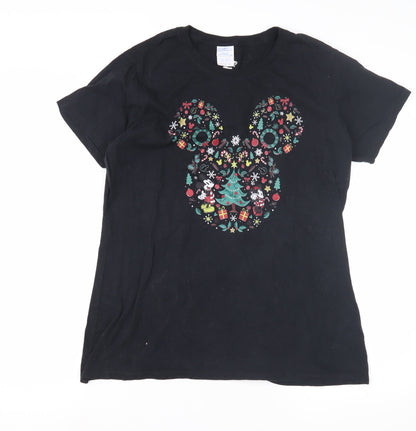 Womens UK Size L Port & Company Black Basic T-Shirt