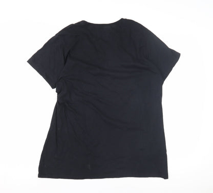 Womens UK Size L Port & Company Black Basic T-Shirt