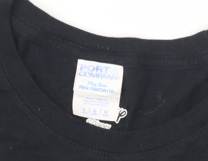 Womens UK Size L Port & Company Black Basic T-Shirt