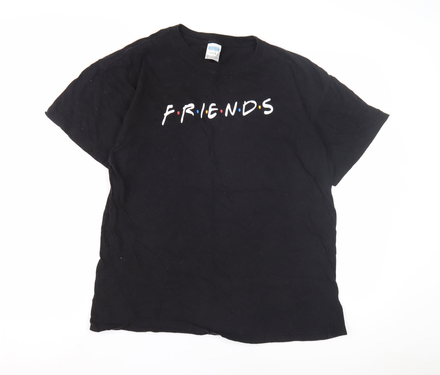 Famona Men's Black Friends T-Shirt, Size L, TV Show Graphic