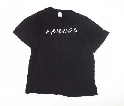 Famona Men's Black Friends T-Shirt, Size L, TV Show Graphic