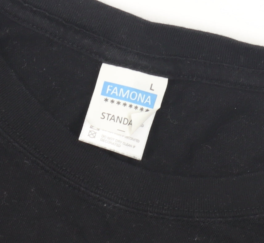 Famona Men's Black Friends T-Shirt, Size L, TV Show Graphic