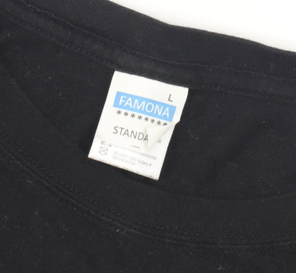 Famona Men's Black Friends T-Shirt, Size L, TV Show Graphic