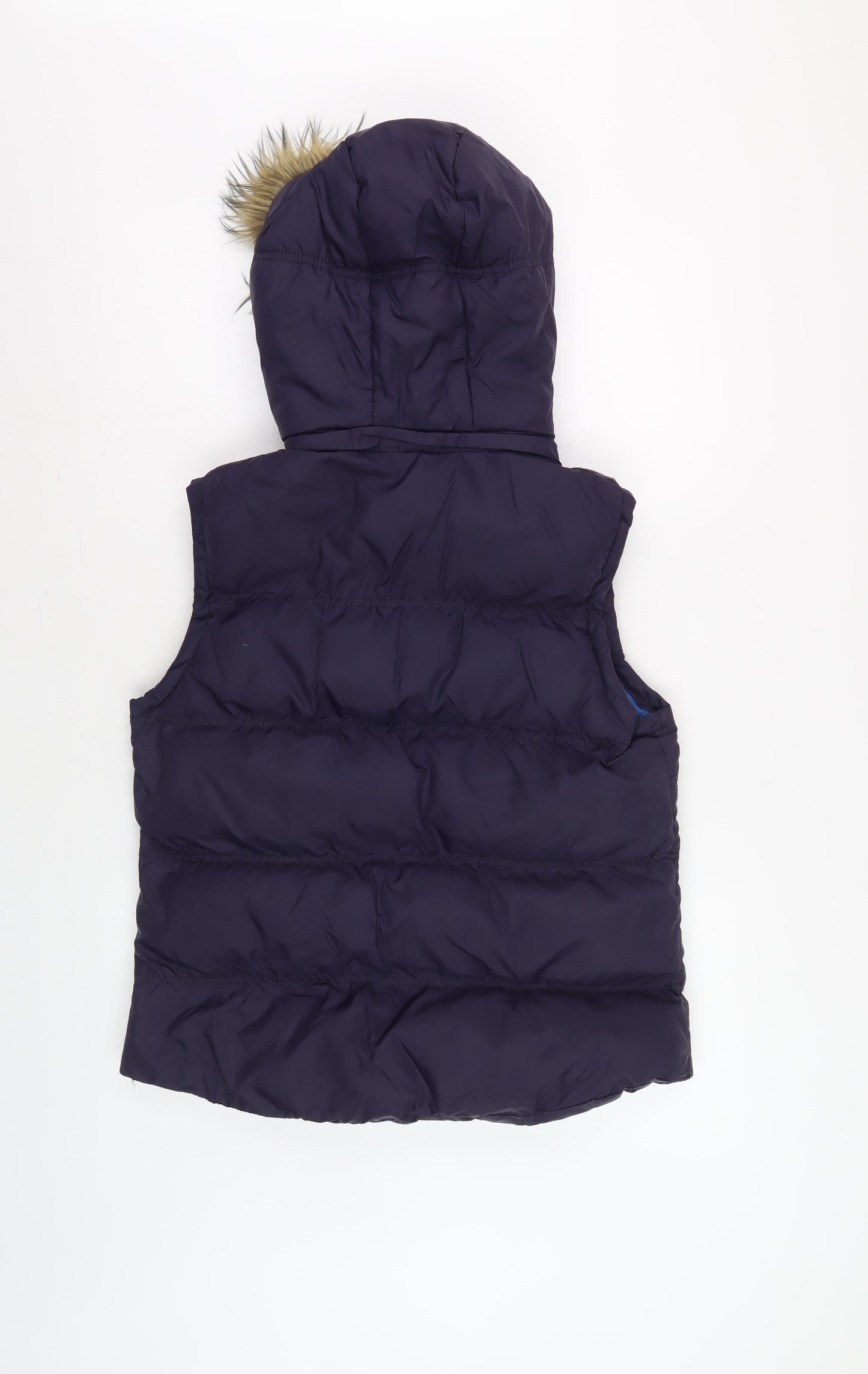 Denim Co. Women's Blue Hooded Padded Waistcoat Size 14