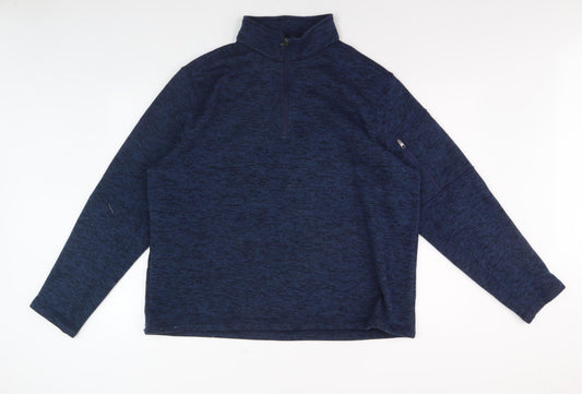 Mens UK Size XL Lands' End Blue Henley Sweatshirt