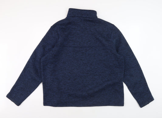 Mens UK Size XL Lands' End Blue Henley Sweatshirt
