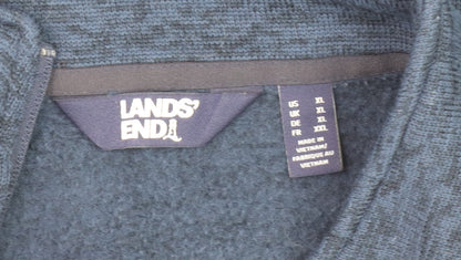 Mens UK Size XL Lands' End Blue Henley Sweatshirt