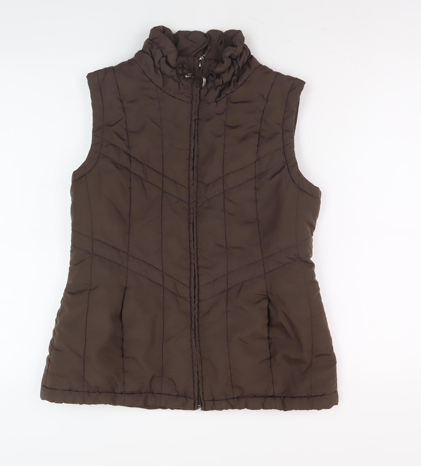 Authentic Casualwear Women's Brown Quilted Waistcoat, Size 12